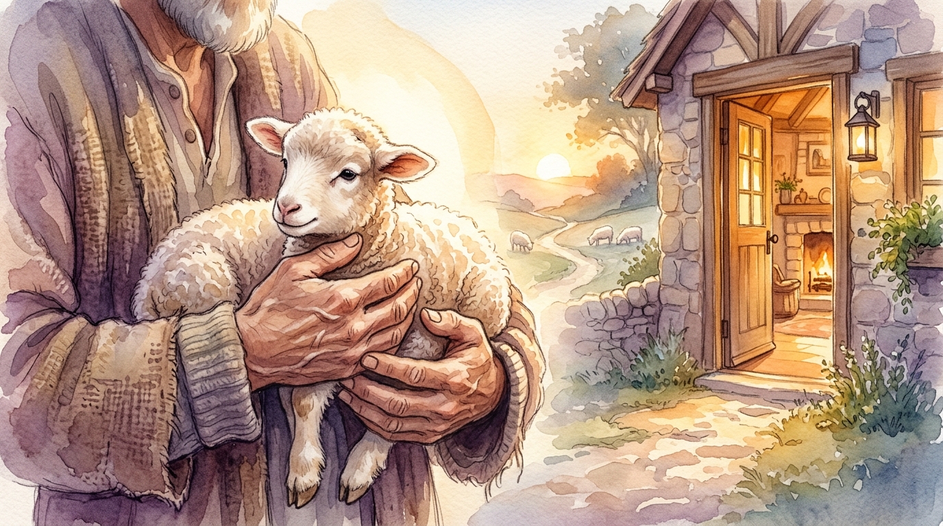 Shepherd holding a lamb -- the heart of a servant leader
